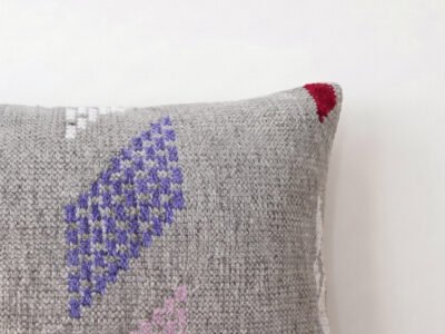 12x20 Moroccan Handmade Pillow Gray - Image 2