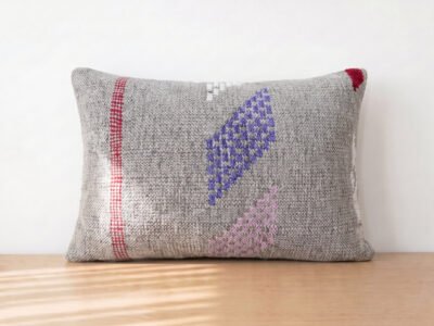 12x20 Moroccan Handmade Pillow Gray - Image 1