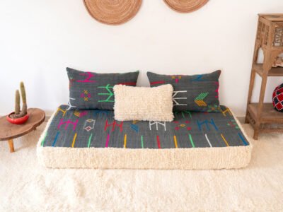150cm // 5 ft Gray Floor Couch - Image 4