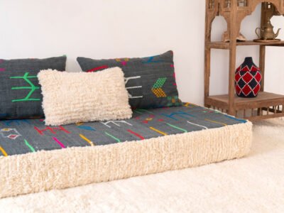 150cm // 5 ft Gray Floor Couch - Image 6