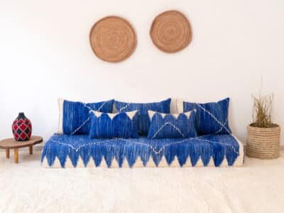 180 cm // 6 ft Blue Floor Couch - Image 2