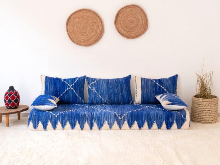 Moroccan Blue Floor Couch
