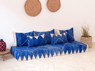 180 cm // 6 ft Blue Floor Couch - Image 3