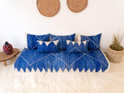 180 cm // 6 ft Blue Floor Couch - Image 5