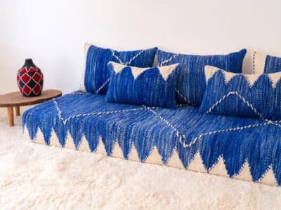 180 cm // 6 ft Blue Floor Couch - Image 6