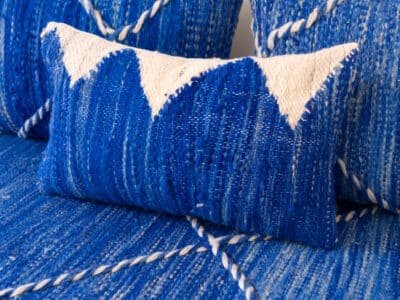 180 cm // 6 ft Blue Floor Couch - Image 10