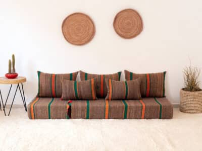 180 cm // 6 ft Brown Floor Couch - Image 2