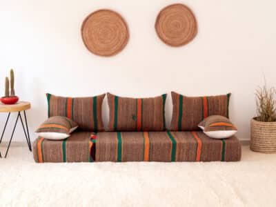 180 cm // 6 ft Brown Floor Couch - Image 3