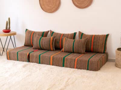 180 cm // 6 ft Brown Floor Couch - Image 4