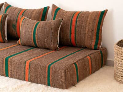 180 cm // 6 ft Brown Floor Couch - Image 9