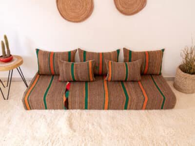 180 cm // 6 ft Brown Floor Couch - Image 5