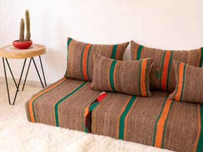 180 cm // 6 ft Brown Floor Couch - Image 6