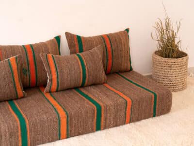 180 cm // 6 ft Brown Floor Couch - Image 7