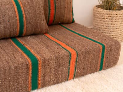 180 cm // 6 ft Brown Floor Couch - Image 11