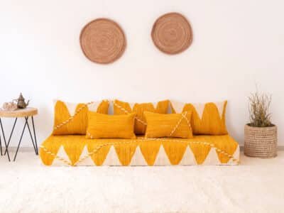 180 cm // 6 ft Yellow Floor Couch - Image 2