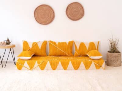 Moroccan Yellow Floor Couch