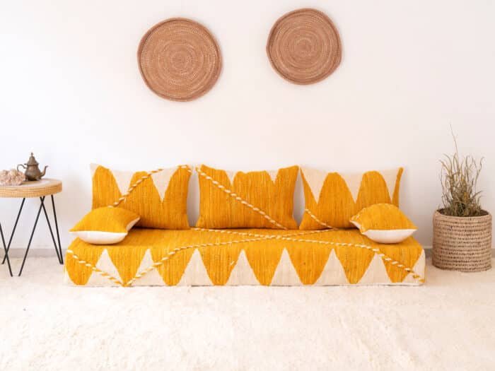 Moroccan Yellow Floor Couch