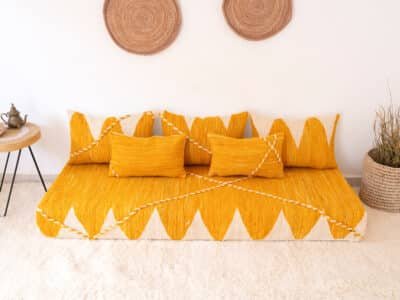 180 cm // 6 ft Yellow Floor Couch - Image 5