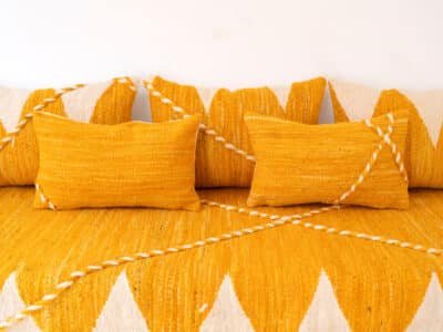 180 cm // 6 ft Yellow Floor Couch - Image 11