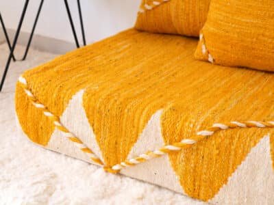 180 cm // 6 ft Yellow Floor Couch - Image 10