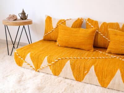 180 cm // 6 ft Yellow Floor Couch - Image 6