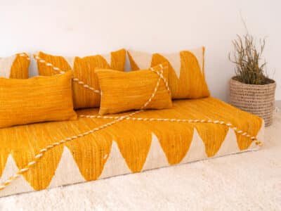 180 cm // 6 ft Yellow Floor Couch - Image 7
