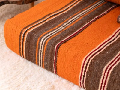 210 cm // 7 ft Orange Berber Floor Couch - Image 10