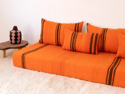 210 cm // 7 ft Orange Floor Sofa - Image 5