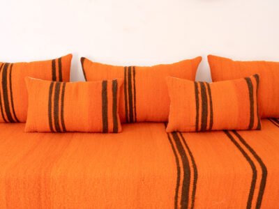 210 cm // 7 ft Orange Floor Sofa - Image 10
