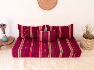 150cm // 5 ft Purple Floor Couch - Image 4