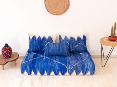 120cm // 4 ft Small Floor Sofa Blue - Image 4