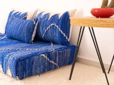 120cm // 4 ft Small Floor Sofa Blue - Image 5