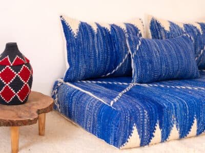 120cm // 4 ft Small Floor Sofa Blue - Image 6