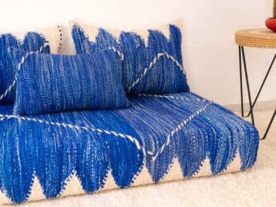 120cm // 4 ft Small Floor Sofa Blue - Image 7