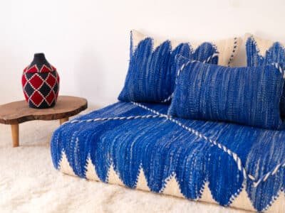 120cm // 4 ft Small Floor Sofa Blue - Image 8