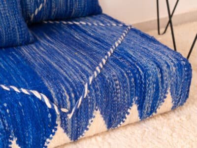 120cm // 4 ft Small Floor Sofa Blue - Image 9