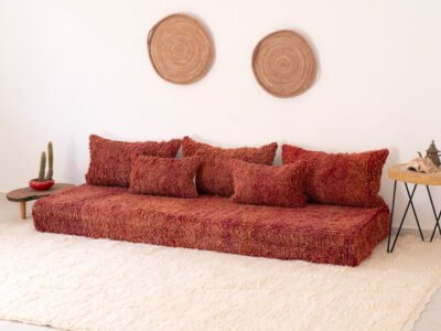 210 cm // 7 ft Red Floor Couch - Image 4