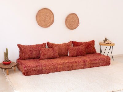 210 cm // 7 ft Red Floor Couch - Image 3