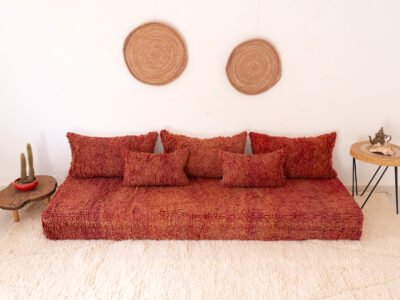 210 cm // 7 ft Red Floor Couch - Image 5