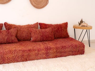 210 cm // 7 ft Red Floor Couch - Image 9