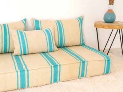 210 cm // 7 ft Arab Light Blue Floor Couch - Image 6