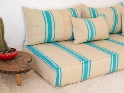 210 cm // 7 ft Arab Light Blue Floor Couch - Image 5