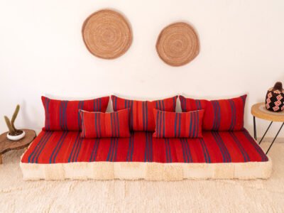 210 cm // 7 ft Arabic Floor Couch Red - Image 6