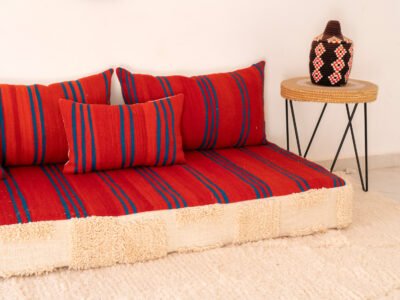 210 cm // 7 ft Arabic Floor Couch Red - Image 10