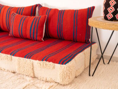 210 cm // 7 ft Arabic Floor Couch Red - Image 7
