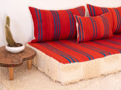 210 cm // 7 ft Arabic Floor Couch Red - Image 9