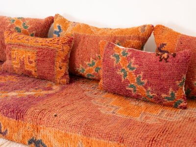 210 cm // 7 ft Orange Floor Couch - Image 10