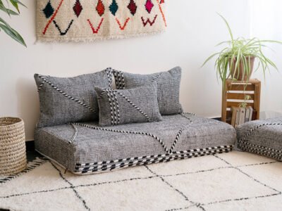 Multicolor handmade Moroccan floor sofa - Image 16