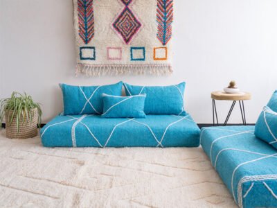 Multicolor handmade Moroccan floor sofa - Image 7