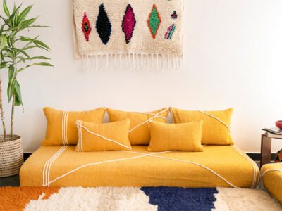 Multicolor handmade Moroccan floor sofa - Image 6
